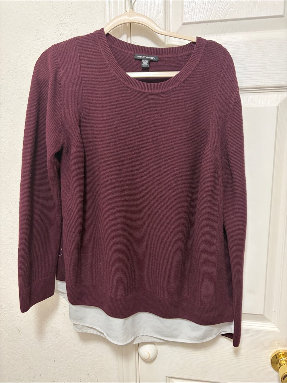 Berry Layered-Look Pullover Sweater